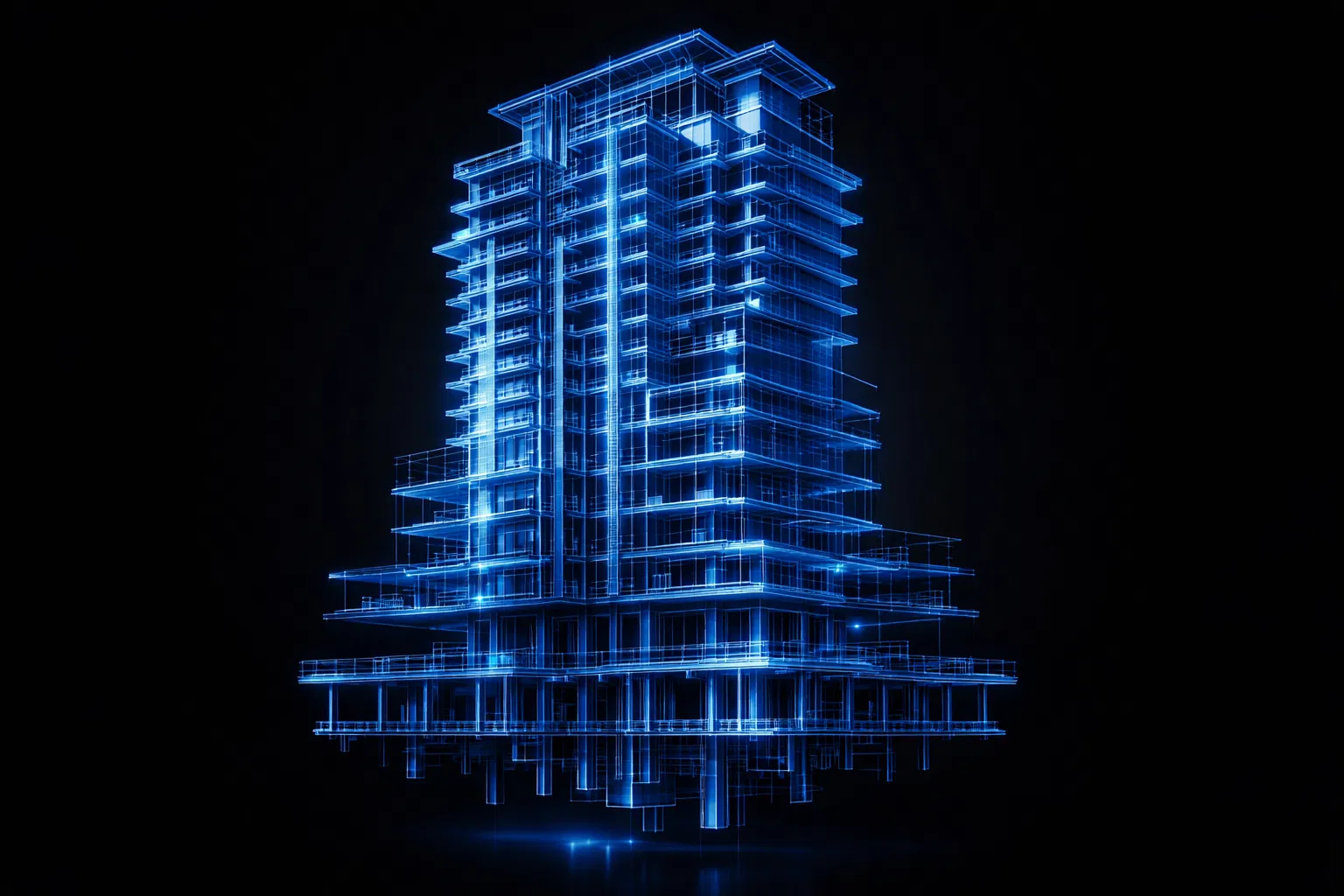 Modelo BIM 3D - Wireframe Arquitetônico